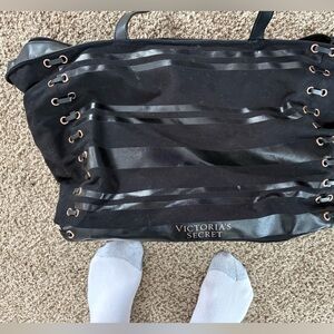 Victoria's Secret Elegant Black Satin Tote